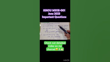 IGNOU JUNE 2023🤩👌🏻 MSOE-001 Important Questions for Exams👍🏻✨ #ignou #sociology #upsc #viral