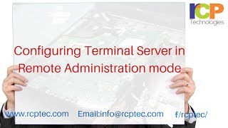 Configuring Terminal Server in Remote Administration mode