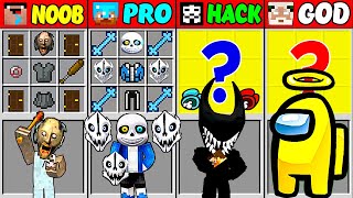 Minecraft NOOB vs PRO vs HACKER vs GOD AMONG US SCP SANS BENDY Crafting Challenge  (Animation)