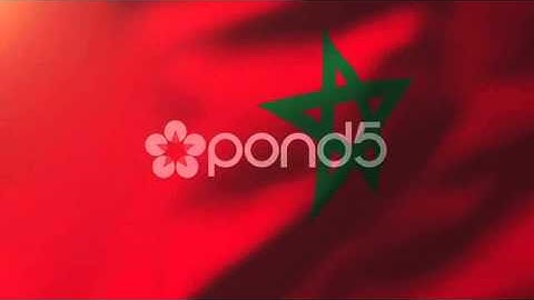 Morocco Flag Waving In The Wind. Looping Sun Rises Style. Animation Loop