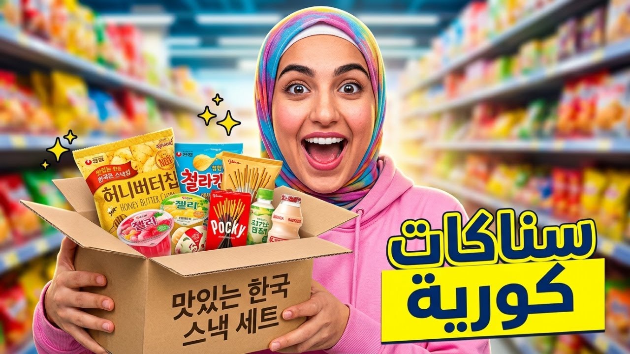 تجربة سناكات كورية 🇰🇷 مشاريب شيبس بوظة جيلي طعم ولا أروع! 😋