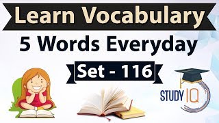Daily Vocabulary - Learn 5 Important English Words in Hindi every day - Set 116 Daily Vocabulary - Learn 5 Important English Words in Hindi every day - Set 116