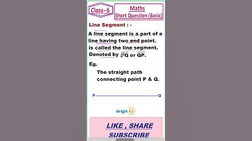 CBSE/NCERT Math Class 6  | #Short Basic Knowledge - 31 | Line Segment | #BrightIQ