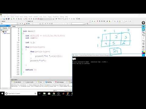 2. 2D array - print 2D array then sum all elements in an array - YouTube