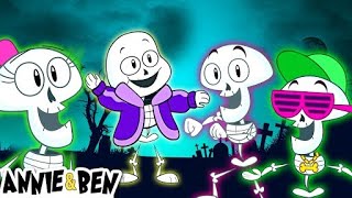 Halloween Songs For Kids | Five  Skeletons In The Middle Of The Night | Annie And Ben