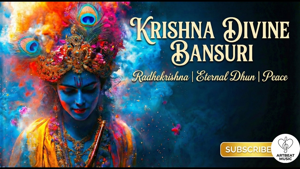 Krishna Divine Flute 🦚 | Peaceful Meditation & Relaxing Bansuri | Spiritual Healing - Artbeat Music🦚