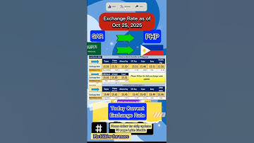 SAR to PHP exchange rate as of Oct 25, 2025. #exchangerate #saudiriyalrate #ofw #guide