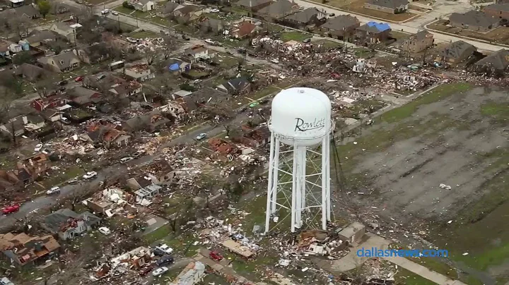 Raw Video: Aerial view of tornado damage in Rowlett