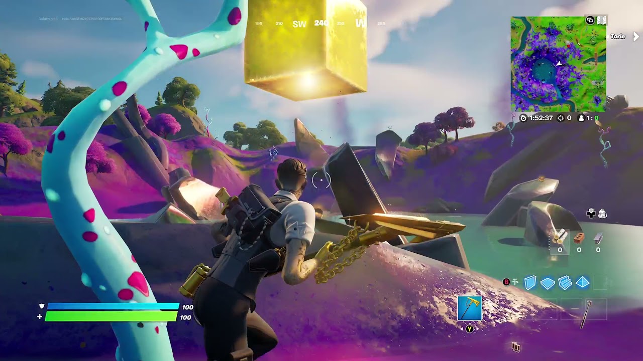 the gold cube is now on the middle of the map in fortnite