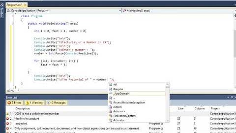 Factorial of a Number in C#