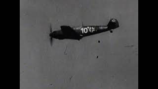 Messerschmitt Bf 109 E pilots practice strafing ground targets in 1939