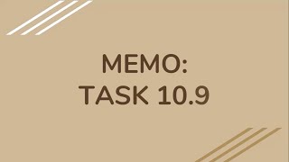 Memo: Task 10.9