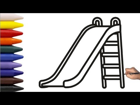How to draw playground With Slide / easy step by step drawing slide ...