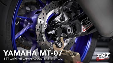 How to install TST Spooled Captive Chain Adjusters on a 2015+ Yamaha MT-07 by TST Industries