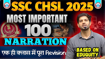 SSC CHSL 2025 || Most Important 100 Direct & Indirect Speech || By Sanjeev Thakur Sir