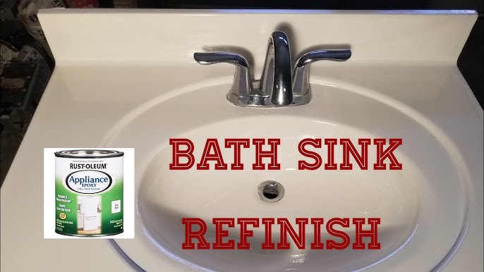 DIY RUST-OLEUM APPLIANCE EPOXY SPRAY- UPDATE YOUR OLD DINGY SINK LIKE NEW -  RENTAL FRIENDLY 