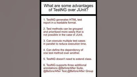 TestNG : What are some advantages of TestNG over JUnit?