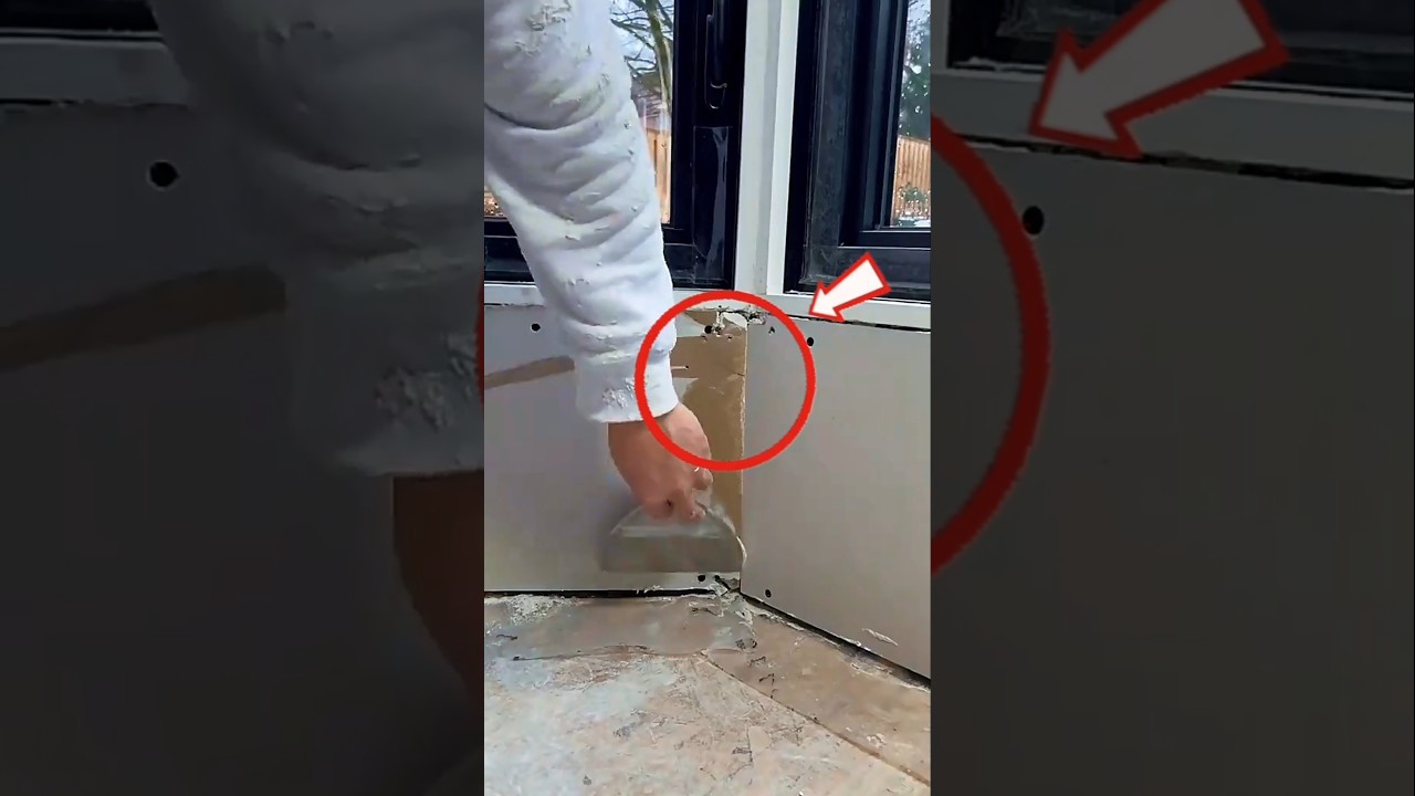 Perfect Drywall Window Repair Using a Taping Knife | Satisfying Wall Fixing Technique
