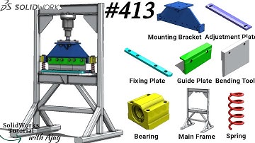 Advanced SolidWorks Tutorial : Hydraulic Press Brake Design @DesignWithAjay #designwithajay