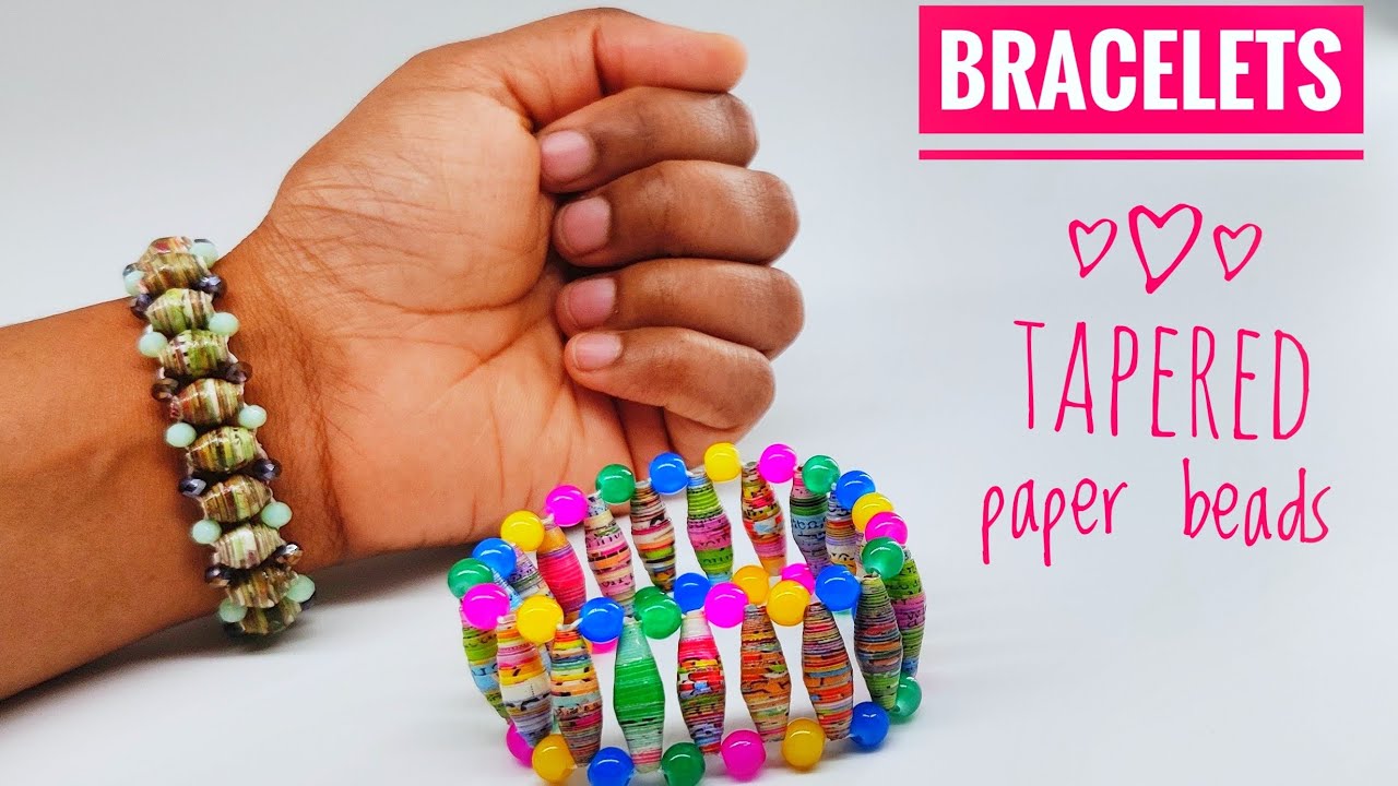 Magazine Bead Bracelet  Magazine beads Bracelet crafts Paper bead  bracelet