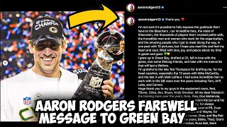 Aaron Rodgers Gives Farewell Message To Packers Fans
