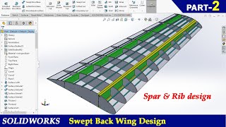 Solidworks Swept back wing design Part 2  Tutorial for beginners