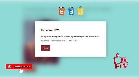 background blur popup with javascript