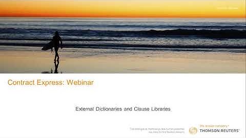 CE Webinar - External Dictionaries and Clause Libraries
