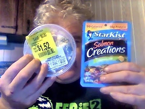 Starkist Lemon Dill Salmon Creations & Wal-Mart's Cheddar Pasta Salad
