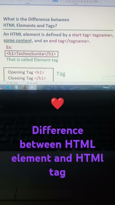 οΈwhat is the difference between HTML element and HTML tag π - YouTube