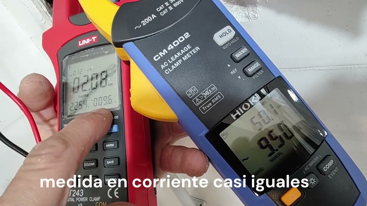 comparacion UT243 - HIOKI4002  en corriente