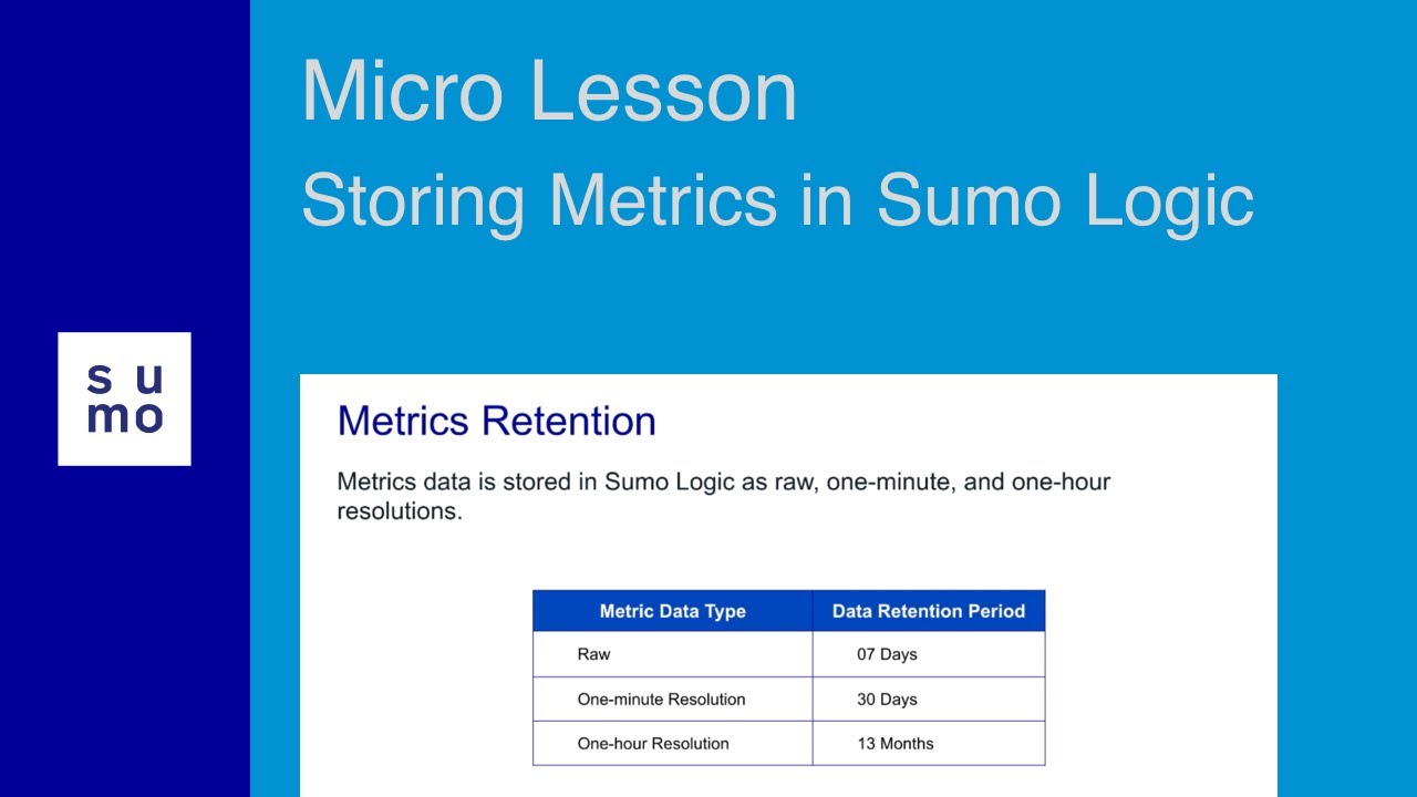 Microlesson: Storing Metrics in Sumo Logic - YouTube