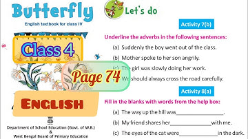 Chapter 6|| Swadesh || Activity 7b, 8a & 8b|| Butterfly Class 4 English Page 74 || West Bengal Board