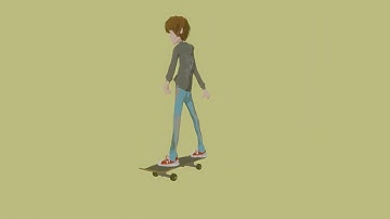blender 2.8 catoon kickflip animation