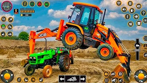 Jcb 3dx Eco Excellence Backhoe Machine Loading Red Mud In Mahindra 4WD Tractor and Swaraj Tractor
