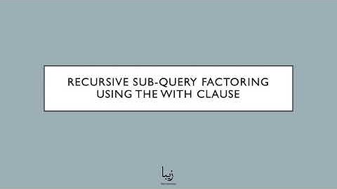 Oracle Database. Recursive Sub-Query Factoring