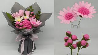 DIY | Cara Membuat Bunga Flanel Untuk Buket | Tutorial Membuat Bunga Flanel Yang Mudah