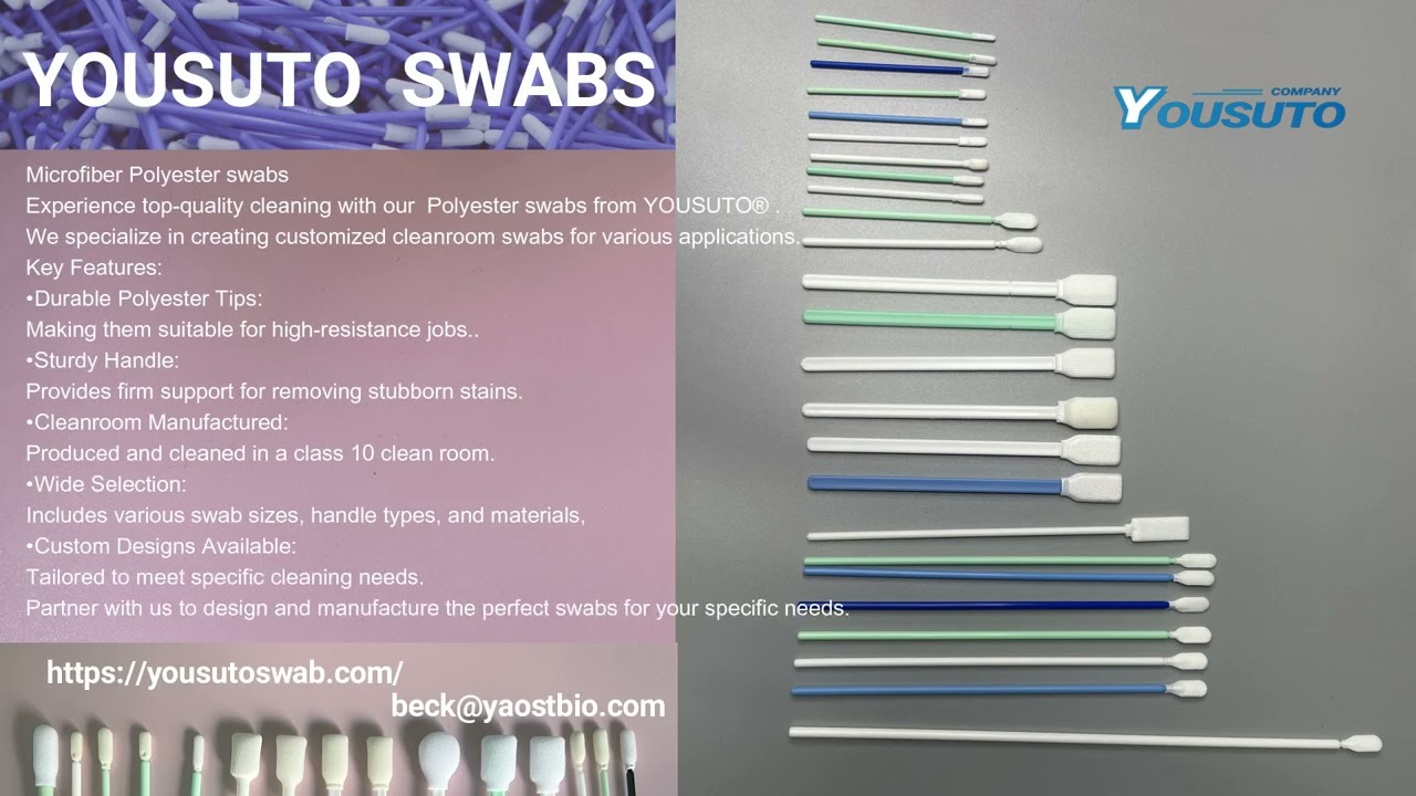 Microfiber Polyester swabs | Cleanroom disposable lint free polyester swab 