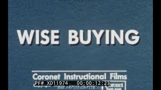 “WISE BUYING” 1950 HOME ECONOMICS FILM    SHOPPING, BUDGETING AND MANAGING FINANCES XD11974