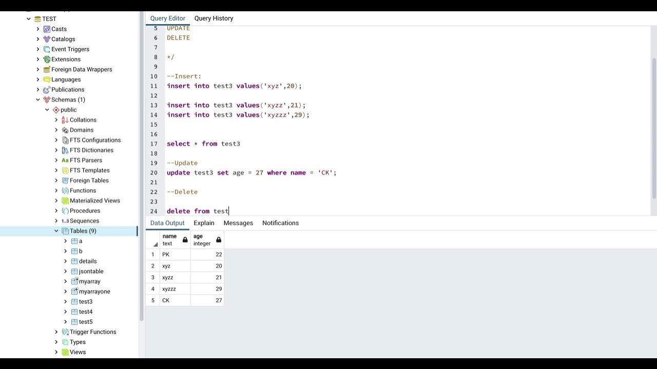 DML commands in SQL #sql #beginner #postgres #postgresql - YouTube