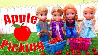APPLE PICKING! Elsa and Anna and Kristoff Toddlers are invited to go apple picking!