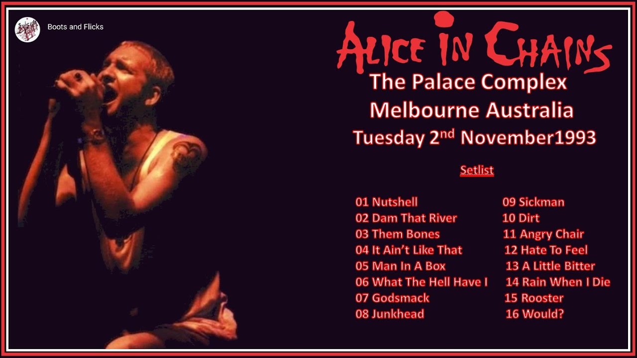Alice In Chains Melbourne 1993 [VG Q Aud Recording] YouTube
