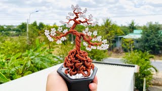 [Bonsai Handmade]How To Make Mini Bonsai Tree Wire Sculptures 11