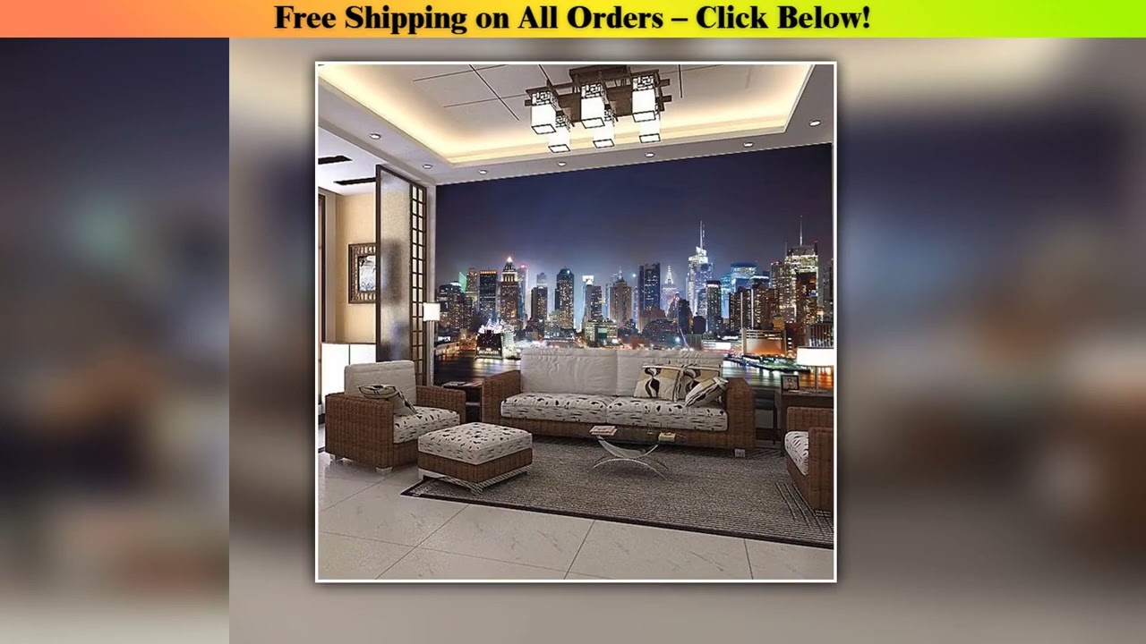 Custom Photo Wall Papers Home Decor City Night View Large Mural Papel De Parede 3D Bedroom Study