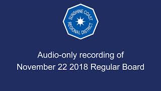 November 22 2018 Regular Board meeting