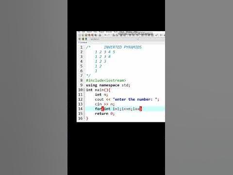 Patterns in c++ | Inverted pyramid - YouTube