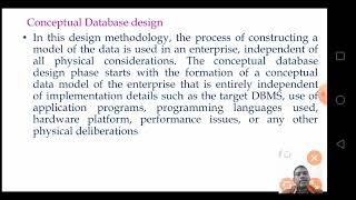 DBMS Methodology- Conceptual, Logical, physical database design