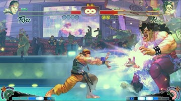 RYU VS HUGO | CPU VS CPU Ultra Street Fighter IV  (Hardest AI)