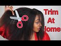 How To Trim Natural Hair At Home | Flat Iron Type 4 Hair