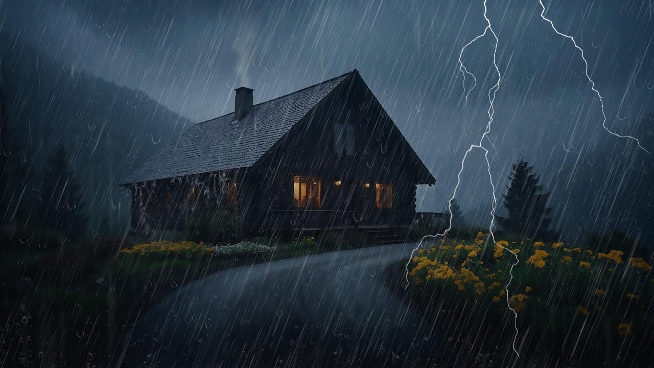 Heavy Rain & Thunderstorm 🌧️ Sleep Immediately in the Forest Ambience ...